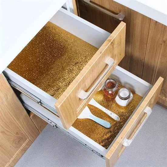 Miracle Omni® 10 Metre Kendinden Yapışkanlı Silinebilir Mutfak Tezgah Üstü Sticker Folyo Gold Renk - Resim 4