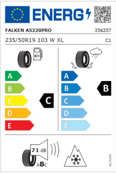 Falken 235/50R19 103W XL TL Euroall Season AS220 PRO 4x4 4 Mevsim Lastiği (Üretim Yılı:2025) - Resim 2