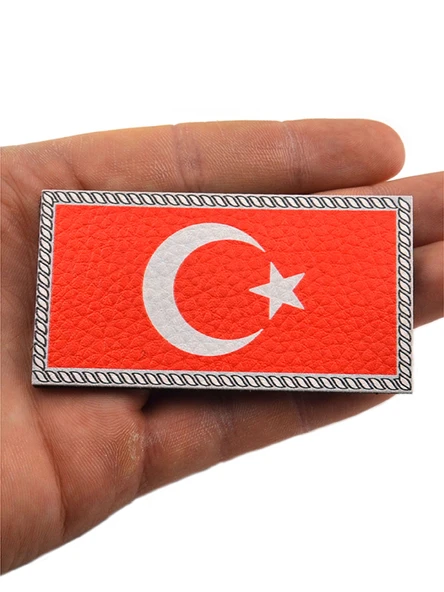Türkiye Bayrak Dikdörtgen - Cırt - Patch - Peç - Arma - 8.5 x 4.5 cm - 3