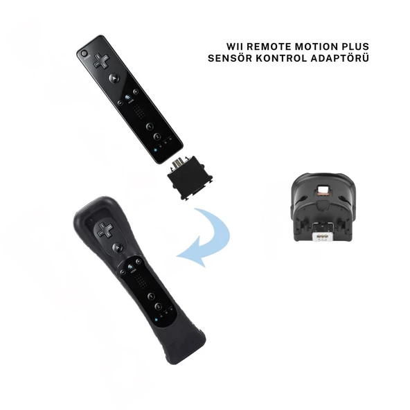 Wii Remote Motion Plus Sensör Adaptörü Siyah - 4