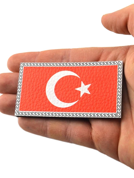 Türkiye Bayrak Dikdörtgen - Cırt - Patch - Peç - Arma - 8.5 x 4.5 cm - 4