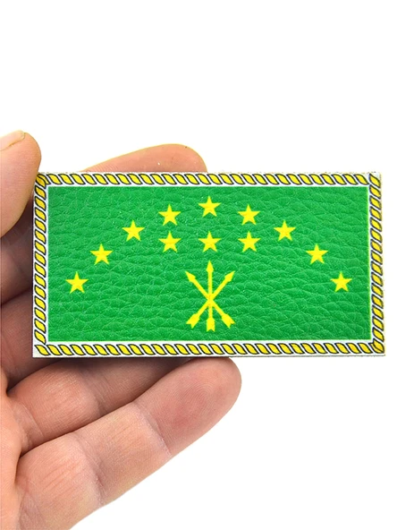 Adige Çerkes Bayrak - Cırt - Patch - Peç - Arma - 8,5x4,5 Cm - 3