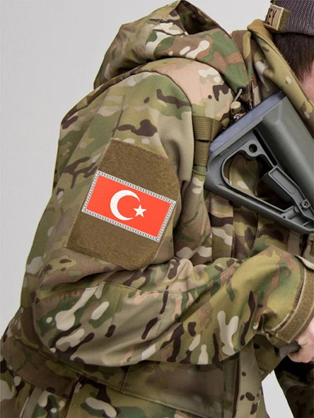 Türkiye Bayrak Dikdörtgen - Cırt - Patch - Peç - Arma - 8.5 x 4.5 cm - 5
