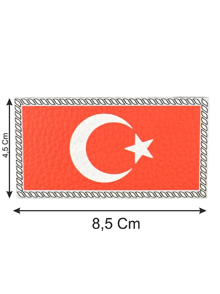 Türkiye Bayrak Dikdörtgen - Cırt - Patch - Peç - Arma - 8.5 x 4.5 cm - 2