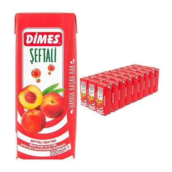 Dimes Meyve Nektarı Şeftali 200 ml 27 Adet - 2