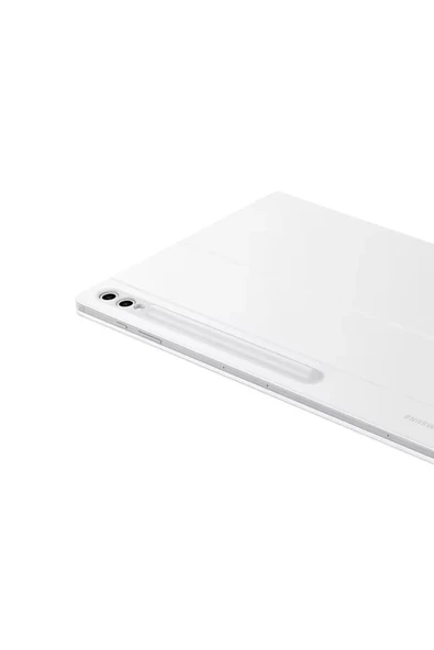 Samsung Galaxy Tab S10 / S9 Ultra Klavyeli Mousepadli Kılıf Beyaz - Resim 2