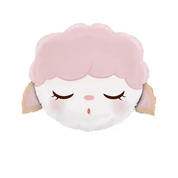 Pembe Kuzu Folyo Balon 50x52 cm