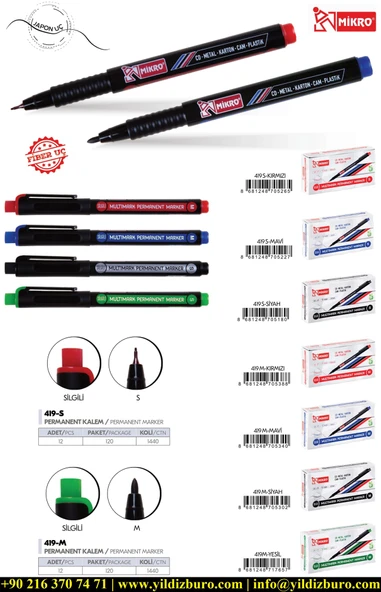 Mikro Asetat Kalemi Permanent S Seri Siyah MK-419 - 2