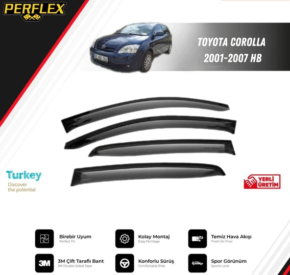 CAM RÜZGARLIĞI V2 DÜZ TOYOTA COROLLA 2001-2007 HB