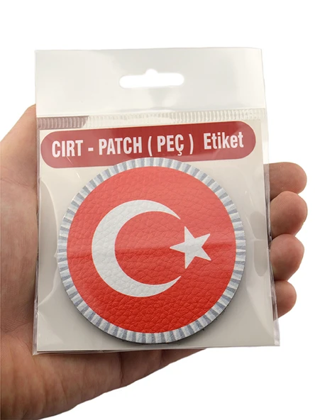 Türkiye Bayrak Yuvarlak - Cırt - Patch - Peç - Arma - 8 cm - 6