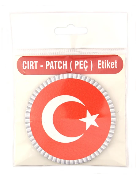 Türkiye Bayrak Yuvarlak - Cırt - Patch - Peç - Arma - 8 cm - 7