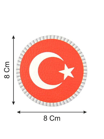 Türkiye Bayrak Yuvarlak - Cırt - Patch - Peç - Arma - 8 cm - 2