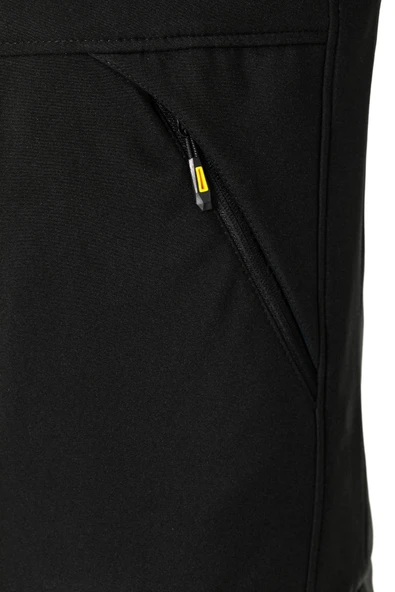 Su ve Rüzgar Geçirmez Kürklü Siyah Softshell Erkek Ceket - 3