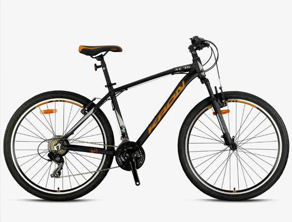 27.5J KRON XC75 V DAĞ BİSİKLETİ - MAT SİYAH NEON TURUNCU BEJ- 41 KADRO