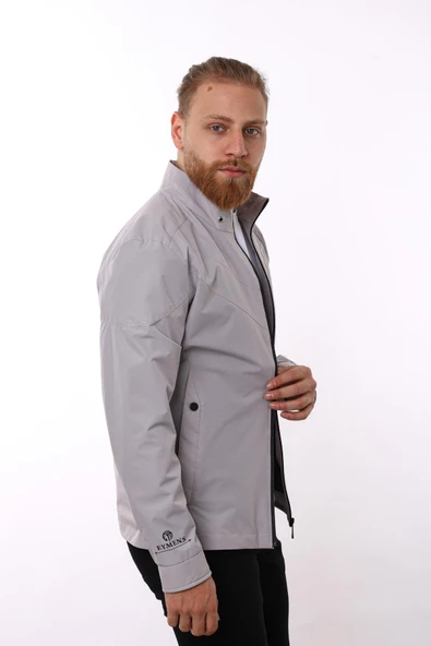 Regular Fit Erkek Krem Fermuarlı Ceket F04000 - 2