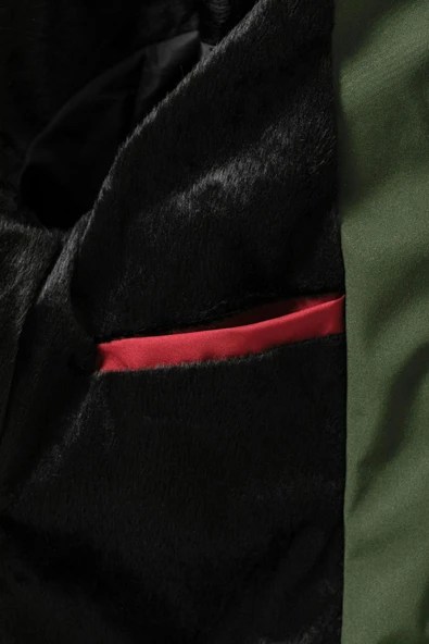 Su ve Rüzgar Geçirmez Kürklü Haki Softshell Erkek Ceket - 8