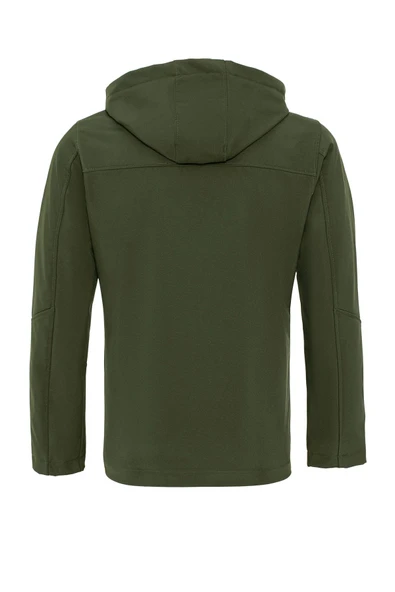 Su ve Rüzgar Geçirmez Kürklü Haki Softshell Erkek Ceket - 6