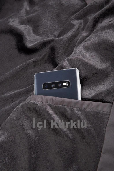 Kürklü Siyah Softshell Su ve Rüzgar Geçirmez Mont - 5