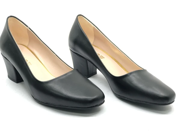 Mehtap Küt Burun Topuklu Kadın Klasik Ayakkabı - Resim 3