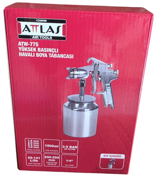 Atlas Atw-77S18 Yuksek Basincli Havali Boya Tabancasi 1.8 Nozul - 2