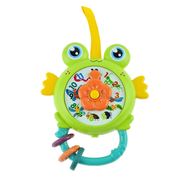 Oyuncak Kurbağa Saat Pilli Işıklı Sesli 15 Cm