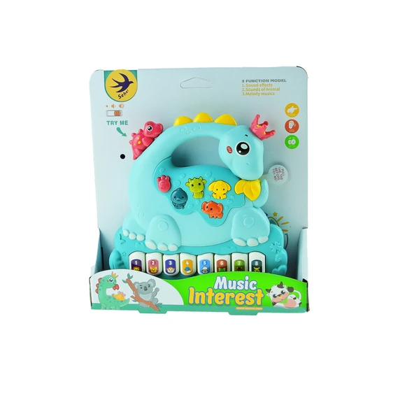 Oyucan Dinazor Piyano Işıklı Sesli Sevimli Piyano