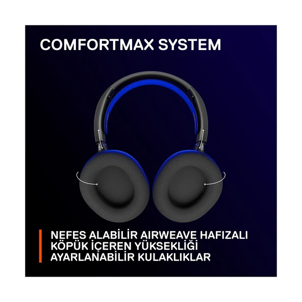 SteelSeries Arctis Nova 7P Siyah Kablolu/Kablosuz Kulak Üstü Oyuncu Kulaklığı - 8
