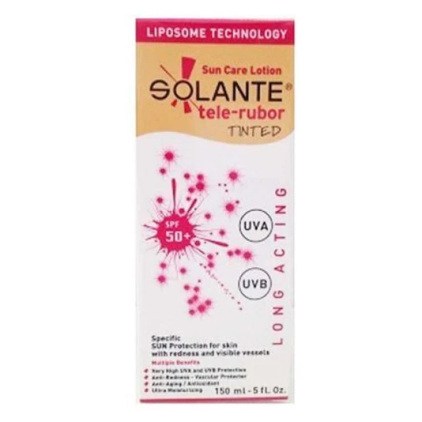 Solante Tele-Rubor Tinted Sun Care Lotion Spf 50+150ml Kızarıklık Önleyici Renkli Güneş Losyonu