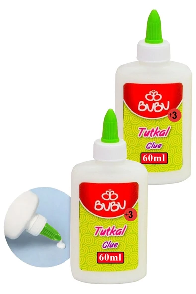 Beyaz Tutkal 60 ml 2 Adet Bubu Beyaz Mobilya Tutkalı 75 gr Ahşap Tutkalı Su Bazlı Çok Amaçlı Beyaz Tutkal