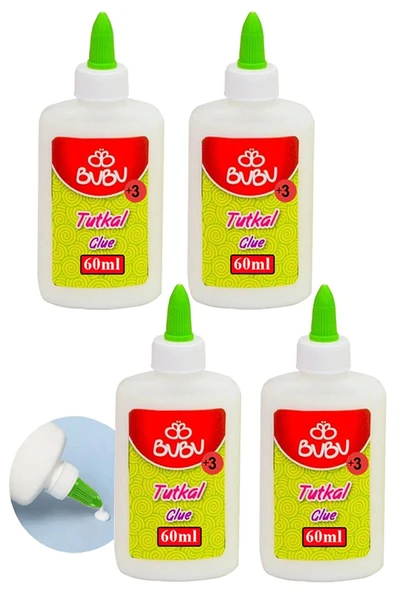 Beyaz Tutkal 60 ml 4 Adet Bubu Beyaz Mobilya Tutkalı 75 gr Ahşap Tutkalı Su Bazlı Çok Amaçlı Beyaz Tutkal