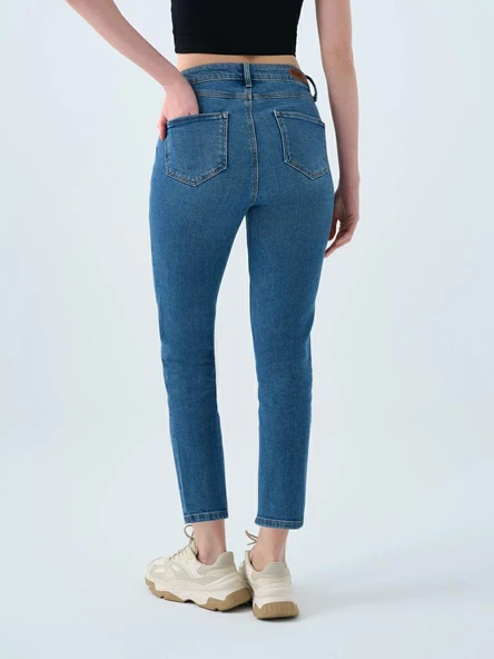 Loft Elena Emıly Mıd Blue Wash Kadın Jean Pantolon LF2037060 - 4