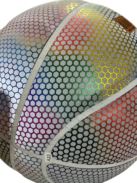 Reflektörlü Basketbol Topu Yüksek Kaliteli Hologramlı Gece Parlayan Basketbol Top - 5