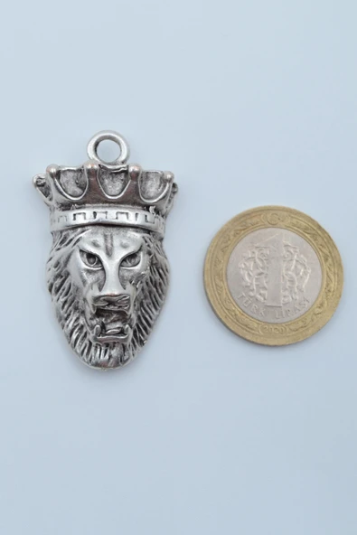 Aslan Kral Gümüş Kaplama Düz Zincir Kolye - Resim 4