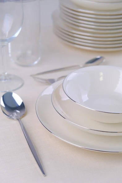 Tabak Evi Chic Platin Porselen Yemek Takımı 24 Parça 6 Kişilik - 4