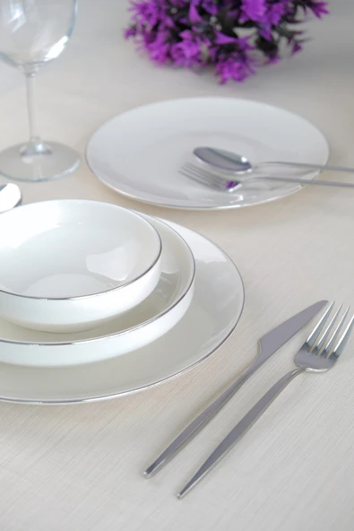 Tabak Evi Sofia Platin Porselen Yemek Takımı 24 Parça 6 Kişilik - 4