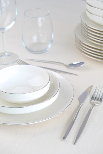 Tabak Evi Sofia Platin Porselen Yemek Takımı 24 Parça 6 Kişilik - 10