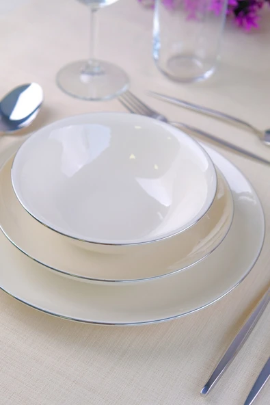 Tabak Evi Chic Platin Porselen Yemek Takımı 24 Parça 6 Kişilik - 3