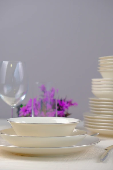 Tabak Evi Chic Platin Porselen Yemek Takımı 24 Parça 6 Kişilik - 2