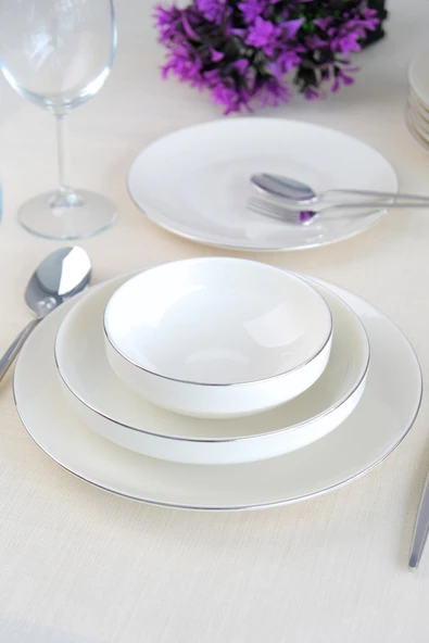 Tabak Evi Sofia Platin Porselen Yemek Takımı 24 Parça 6 Kişilik - 8