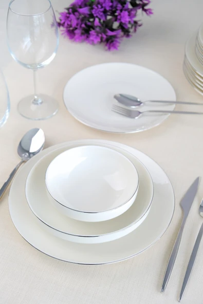 Tabak Evi Sofia Platin Porselen Yemek Takımı 24 Parça 6 Kişilik - 3