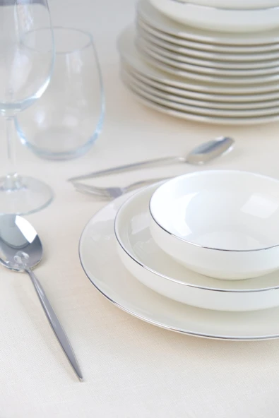 Tabak Evi Sofia Platin Porselen Yemek Takımı 24 Parça 6 Kişilik - 9