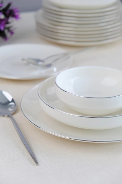 Tabak Evi Sofia Platin Porselen Yemek Takımı 24 Parça 6 Kişilik - 7