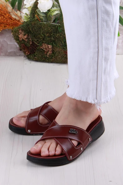 Fort Elis 1005 Rahat Çapraz Bantlı Ortopedik Kadın Terlik - Resim 8