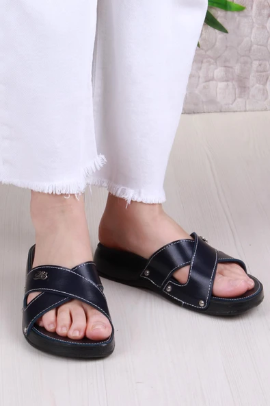 Fort Elis 1005 Rahat Çapraz Bantlı Ortopedik Kadın Terlik - Resim 12