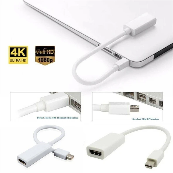 Ancheyn Mini Displayport To HDMI Çevirici Dönüştürücü Adaptör Kablo 4511 - 7