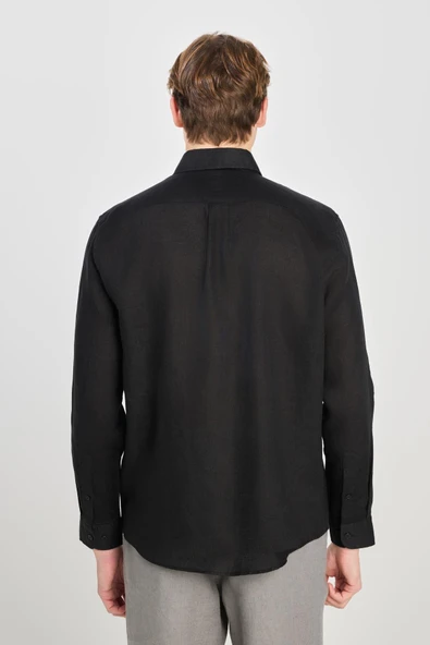 Regular Fit Gömlek Black Black M - 5