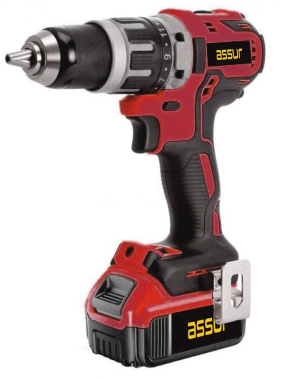 Assur Pro 58w 6ah X-line Metal Şanzıman Çift Akülü Darbeli Şarjlı Matkap Profesyonel - Resim 2