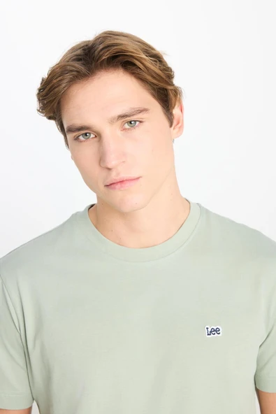 Regular Fit Patch Logo T-shirt Mint Green Mint Green XL - Resim 2