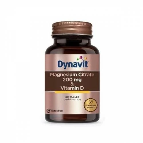 Dynavit Magnesium Citrate 200 mg & Vitamin D 60 Tablet ürün görseli