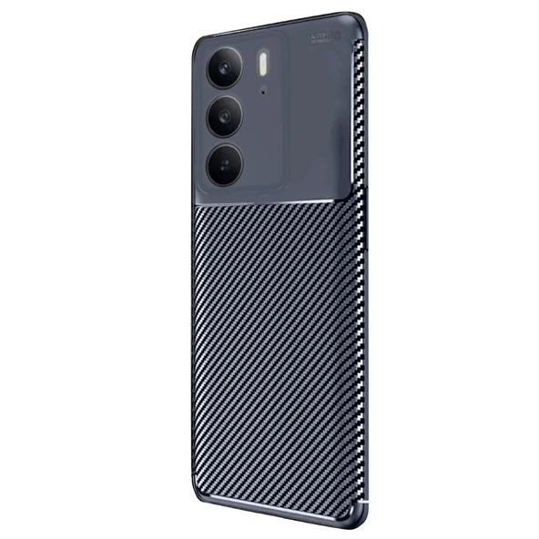 Gpack Realme C75 uyumlu Kılıf Negro Karbon Görünümlü Silikon - Resim 4